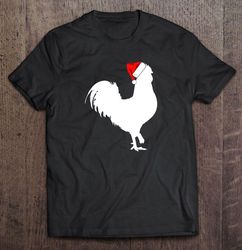 rooster santa hat christmas gift tshirt