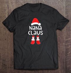 nana claus santa hat christmas tee shirt