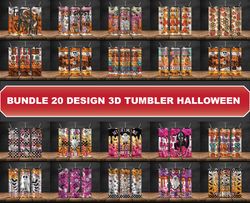 bundle 20 design 3d tumbler halloween, tumbler bundle design, sublimation tumbler bundle, 20oz skinny tumbler 05
