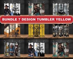 bundle 7 design tumbler yellow, yellostone, tumbler bundle design, sublimation tumbler bundle, 20oz skinny tumbler 01