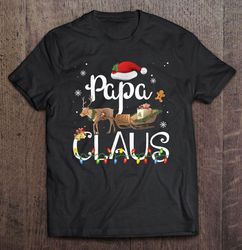 papa claus santa hat reindeer christmas lights shirt