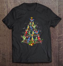 parrot santa hat christmas tree v-neck t-shirt