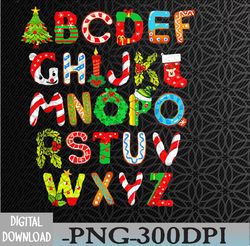 christmas alphabet abcs elemeno teacher student png, digital download