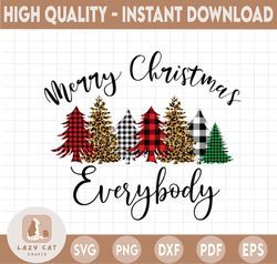 buffalo plaid and cheetah merry christmas trees png, winter holidays png, christmas png sublimation digital download