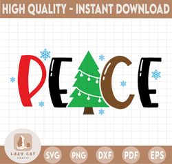 peace svg, peace for christmas svg, merry christmas svg, funny christmas svg, svg file for cricut, png, dxf "