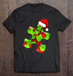 puzzle santa hat christmas tee shirt