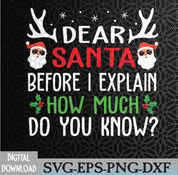 funny christmas ,adults dear santa i can explain svg, eps, png, dxf, digital download