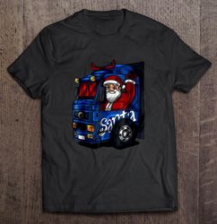 santa driving truck christmas sweater tee t-shirt