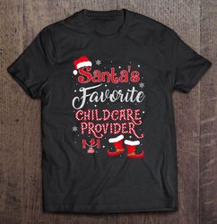 santas favorite childcare provider christmas plaid tshirt