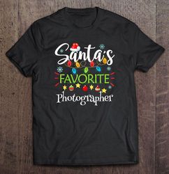 santas favorite photographer christmas lights gift tshirt