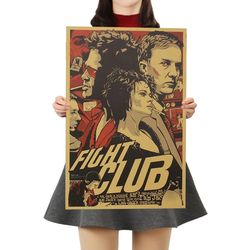 fight club kraft paper poster movie vintage paper poster retro art wall decoration wall sticker 51.5x35 cm