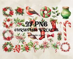 27 christmas wreaths png, christian christmas svg, christmas design, christmas shirt, christmas 09