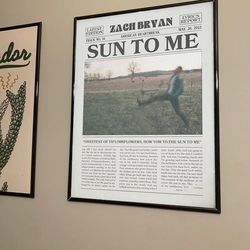 american heartbreak poster, zach bryan retro poster, sun to me lyrics print retro newspaper print, sun to me poster, mus