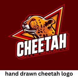 hand drawn cheetah logo svg, jpg & png