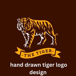 hand drawn tiger logo design t-shirt svg design, cap svg design , svg sticker