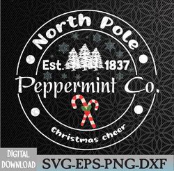 north pole peppermint christmas holiday peppermint everything christmas candy cane svg, eps, png, dxf, digital download