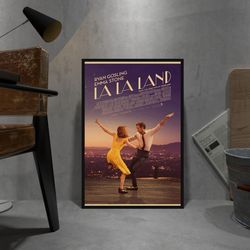 la la land poster, la la land retro poster, la la land fan gift, movie poster, romantic movie scene art print, la la lan