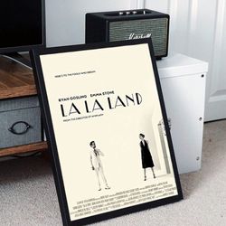 la la land retro poster, la la land fan gift, la la land poster, romantic movie poster, la la land art print, ryan gosli