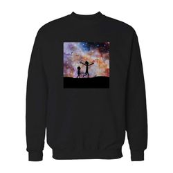 rick and morty in space hubble galaxy stars geek gift sweatshirt