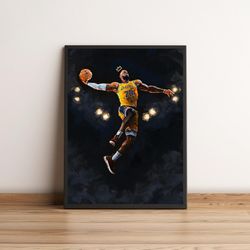 lebron james poster, lebron james wall art, lebron art print, nba poster, basketball poster, vintage art print, sports a