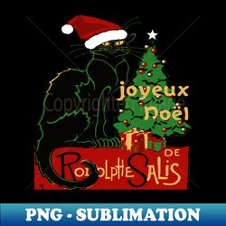 joyeux noel le chat noir spoof with yule tree v2 - png transparent digital download file for sublimation - unleash your creativity