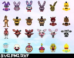 five nights freddy svg, bundles five nights freddy svg, png,dxf,...