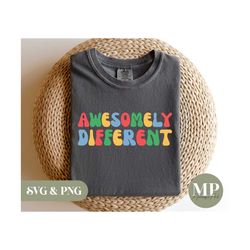 awesomely different | autism awareness svg & png