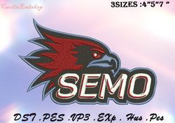 southeast missouri state redhawks embroidery designs, ncaa machine embroidery design, machine embroidery pattern