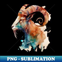 zodiac sign capricorn - watercolour illustration of capricorn - professional sublimation digital download - create with confidence