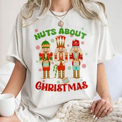 nuts about christmas tee, funny shirt, winter retro tee, graphic tee, christmas shirt