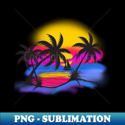 digital airbrushed beach scene - premium png sublimation file - revolutionize your designs