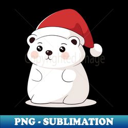 cute cartoon bear wearing santa hat christmas bear new year bear - png sublimation digital download - defying the norms