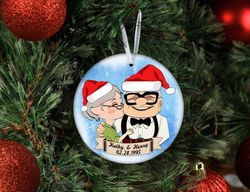 customizable couple christmas ornament, carl and ellie ornament