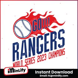 go rangers world series 2023 champions svg digital files
