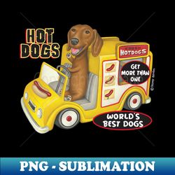 Fun Cute Awesome Doxie Dachshund In Yellow Hotdog Truck - Elegant Sublimation Png Download - Spice Up Your Sublimation Projects