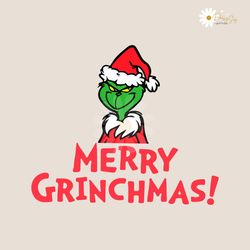 retro merry grinchmas santa hat svg graphic design file