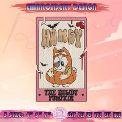howdy pumpkin embroidery design, bingo tarot card embroidery, bingo embroidery, bingo halloween embroidery, machine embroidery designs