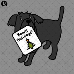 cute christmas dog says happy holidays png, christmas png dowload