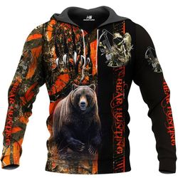 bear hunting 3d all over printed hoodie x091282