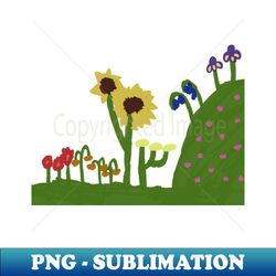 childs rainbow of flowers - sublimation-ready png file - transform your sublimation creations