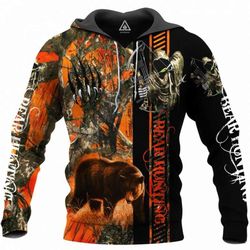 bear hunting hoodie 3d style2172 all over printed