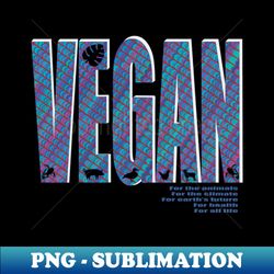 Vegan psychedelic lettering - Creative Sublimation PNG Download - Instantly Transform Your Sublimation Projects