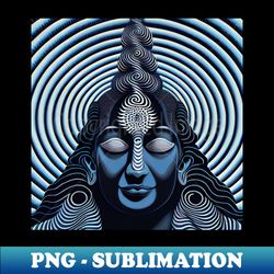 blue lord shiva op art - signature sublimation png file - vibrant and eye-catching typography