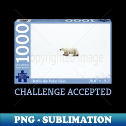 challenge accepted snowy polar bear puzzle - unique sublimation png download - vibrant and eye-catching typography
