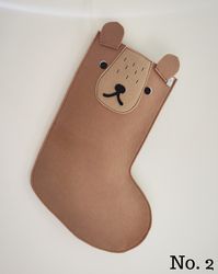 bear felt christmas stocking