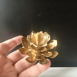 lotus candle holder | brass candle holder | candle cup | incense lotus holder | vintage 2000