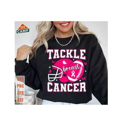 tackle breast cancer svg, tackle cancer svg, breast cancer awareness svg, football cancer svg, fight cancer svg, breast cancer shirt svg