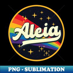 aleia  rainbow in space vintage style - modern sublimation png file - create with confidence