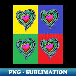 pop art patterned heart - instant png sublimation download - spice up your sublimation projects