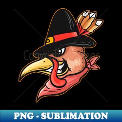 kawaii saucy turkey with pilgrims hat and scarf thanksgiving - unique sublimation png download - perfect for creative projects